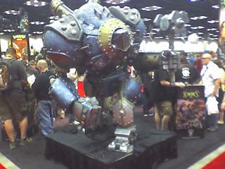 sculpture at one of the gaming company exhibits